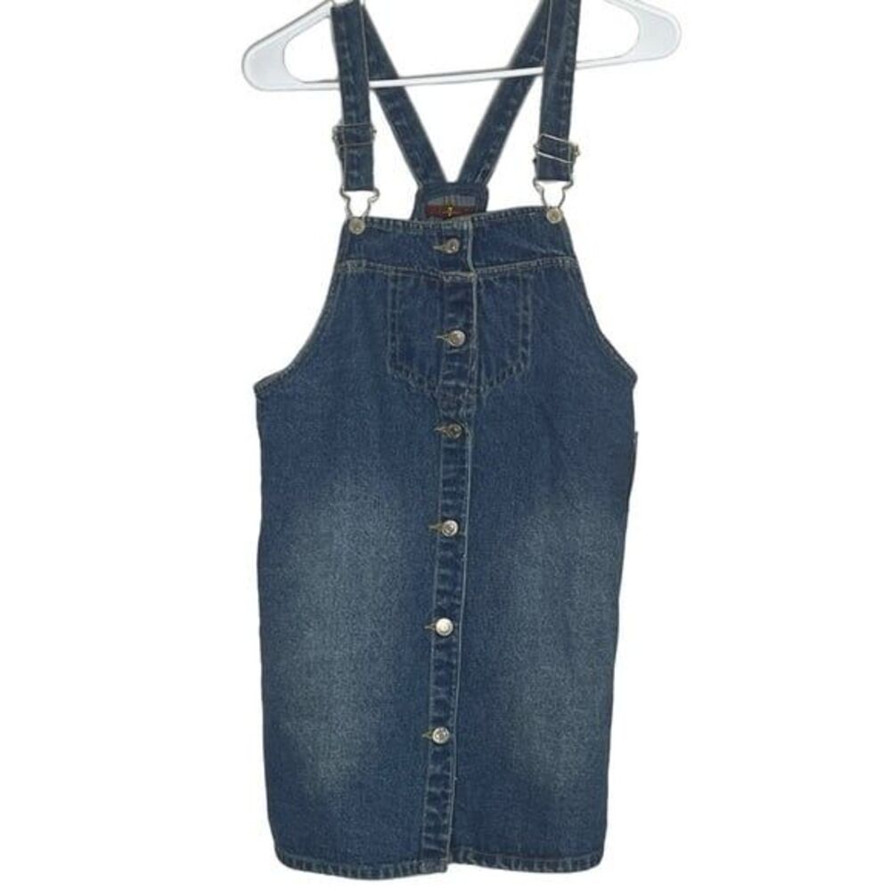 7FAM denim overall dress girls XL NWT cotton